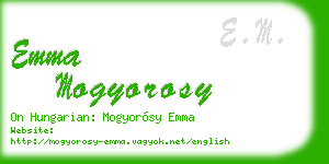 emma mogyorosy business card